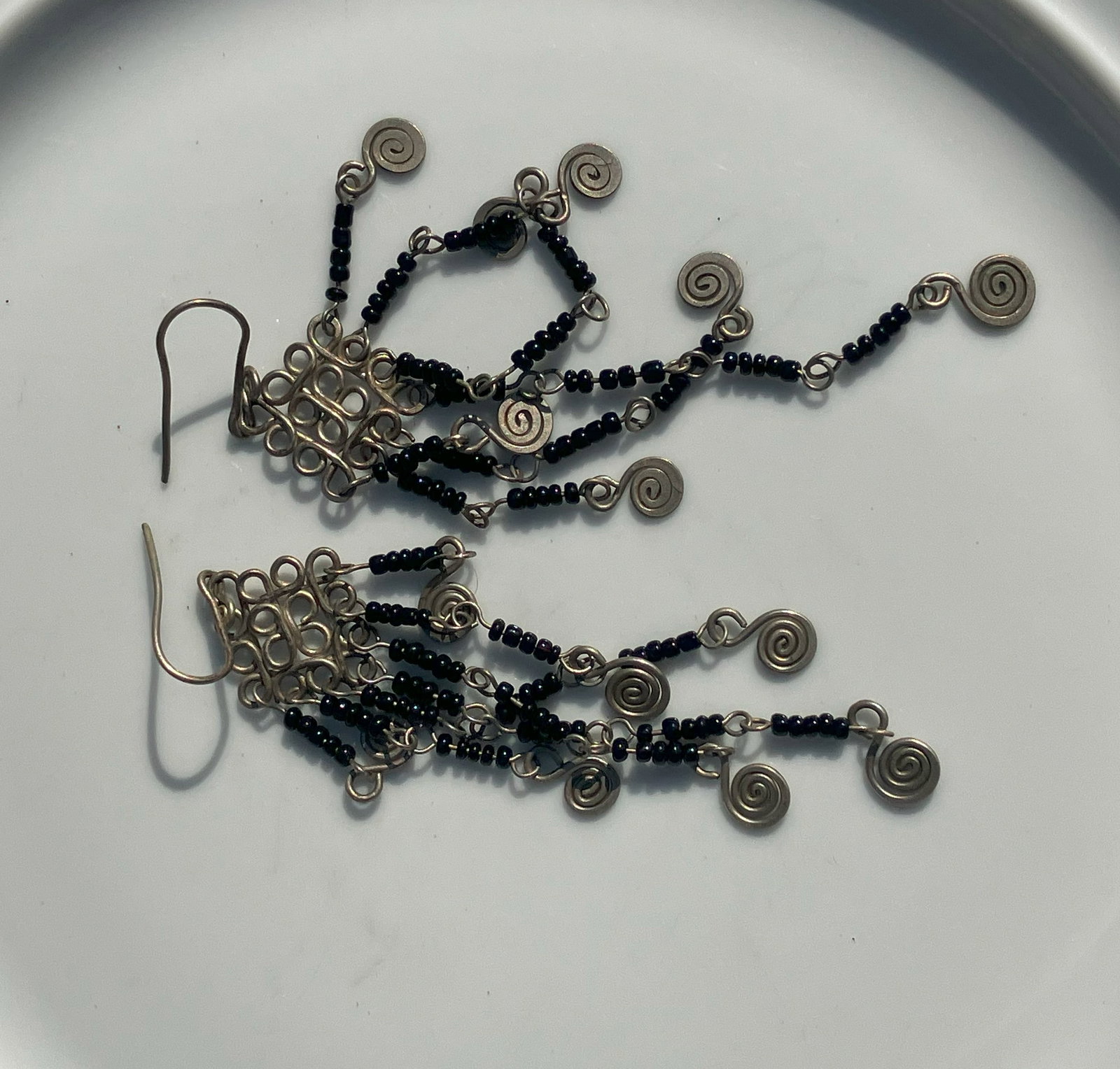 Pair of Silver Earrings: Pair of Silver Earrings, weight 9.9g