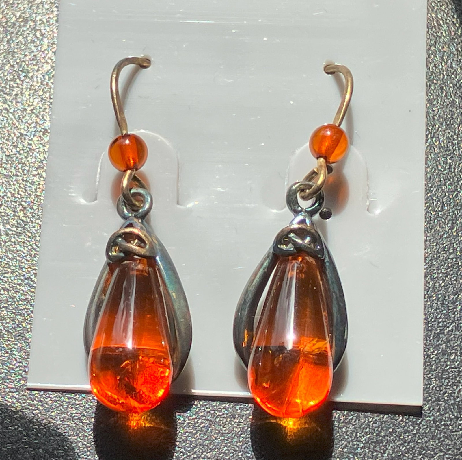 Pair of Amber Earrings: Pair of Amber Earrings