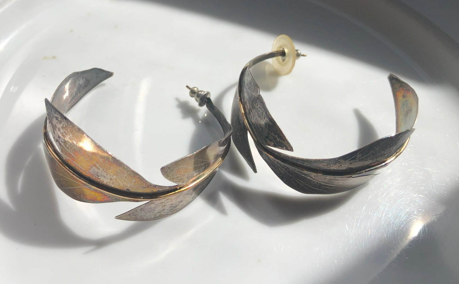 Pair of Silver earrings: Pair of Silver earrings, weight 12.8g