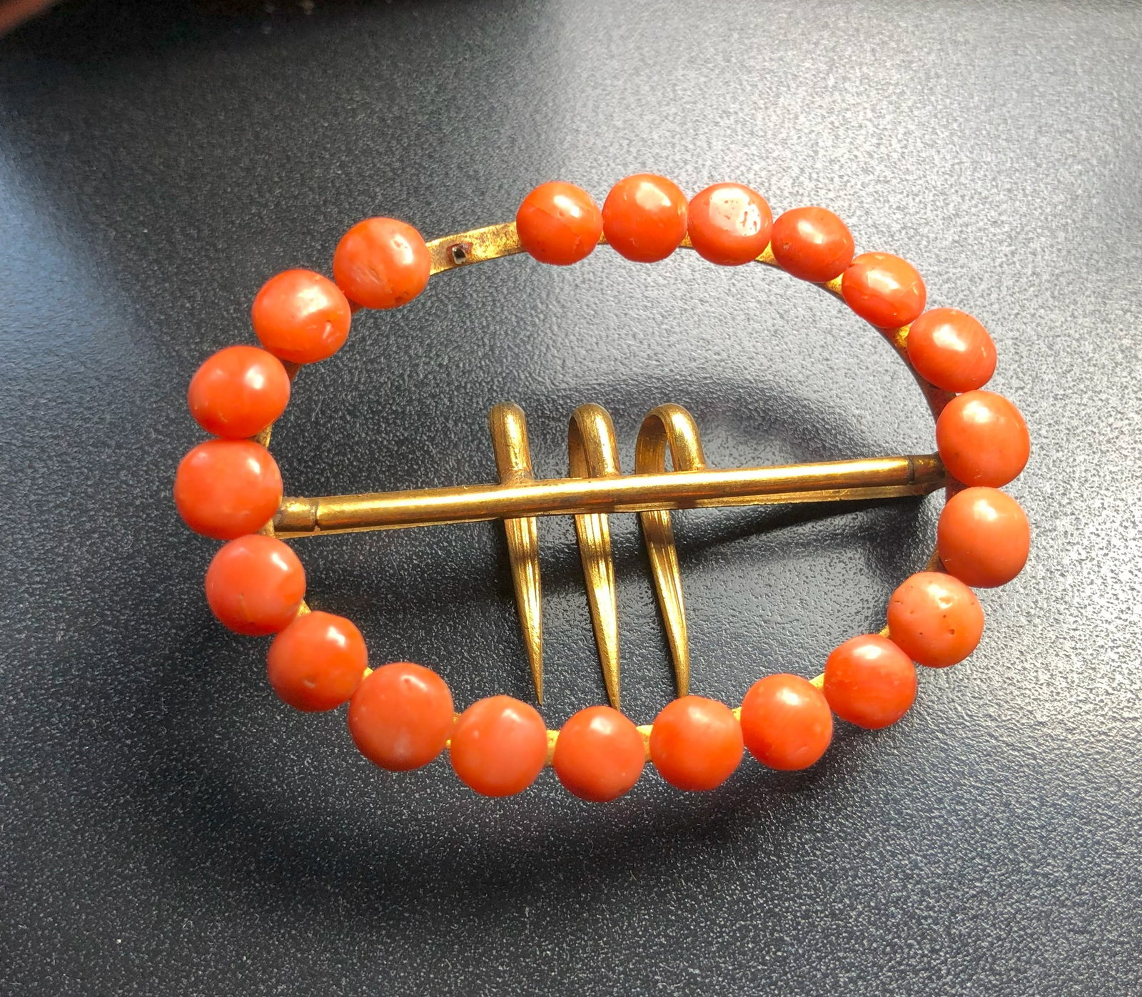 Antique Coral Clasp: Antique Coral Clasp, Size: 2.25"