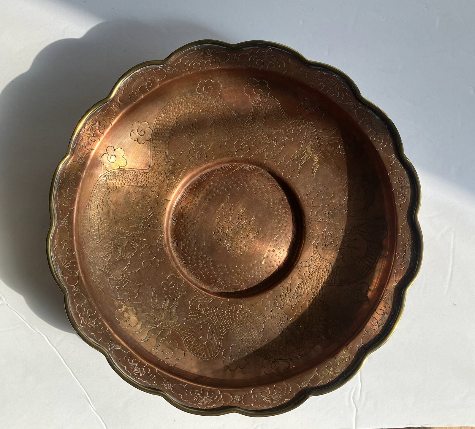 Vintage Copper Dragon Plate: Vintage Copper Dragon Plate, diameter: 10"