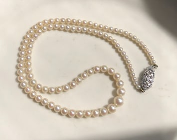 Sea Pearl Necklace with 14K Gold Clasp