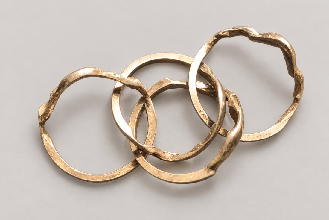Set of Five Silver Ring: A set of five slender Silver ring