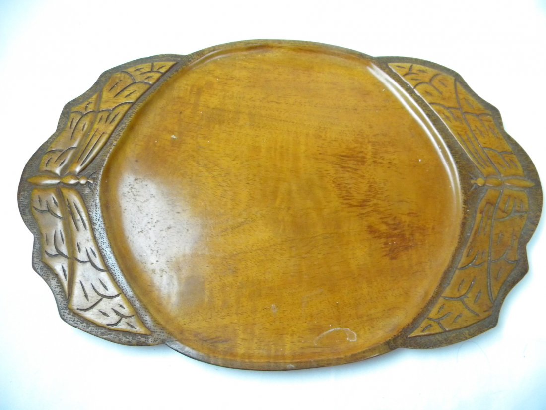 ANTIQUE ROSEWOOD TRAY: ANTIQUE ROSEWOOD TRAY, LENGTH 30"