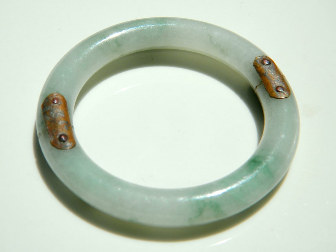 Antique Icy Jadeite Bracelet (1 of 1)