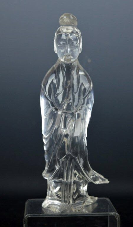 Chinese Carved Near-Flawless Rock Crystal Guanyin (1 of 7)