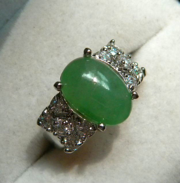GIA Certified Icy Green Jadeite Ring (1 of 5)