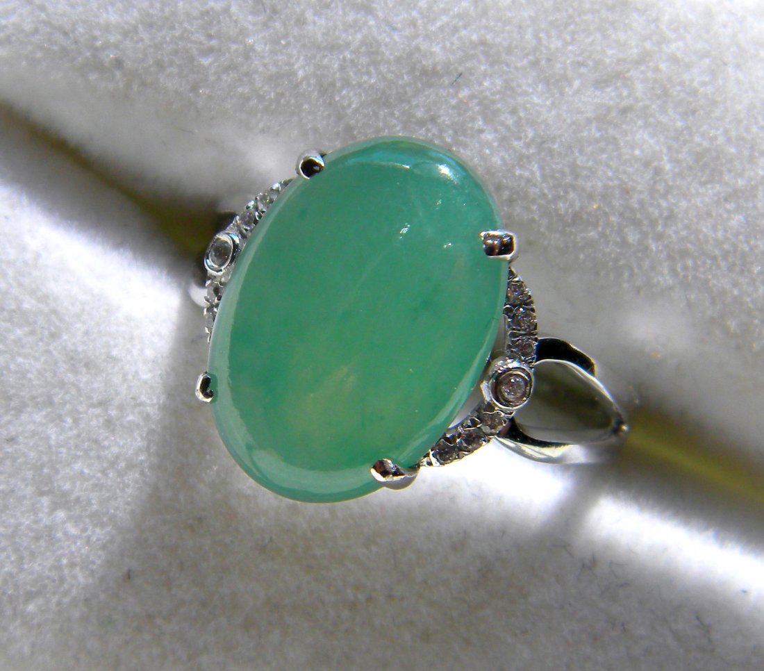 Grade A Icy Green Jadeite Ring (1 of 1)