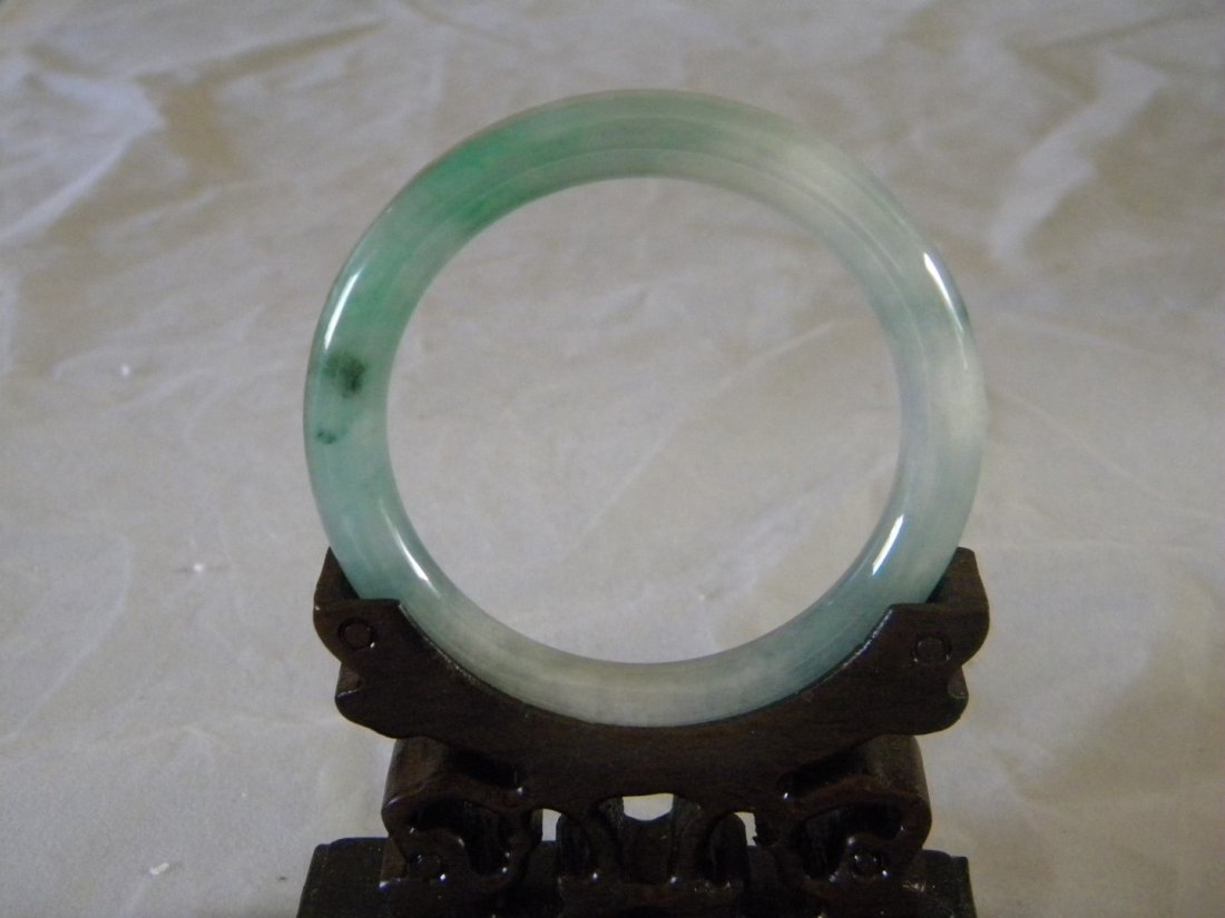 Qing Dynasty Grade A Natural Jadeite Bracelet (1 of 5)
