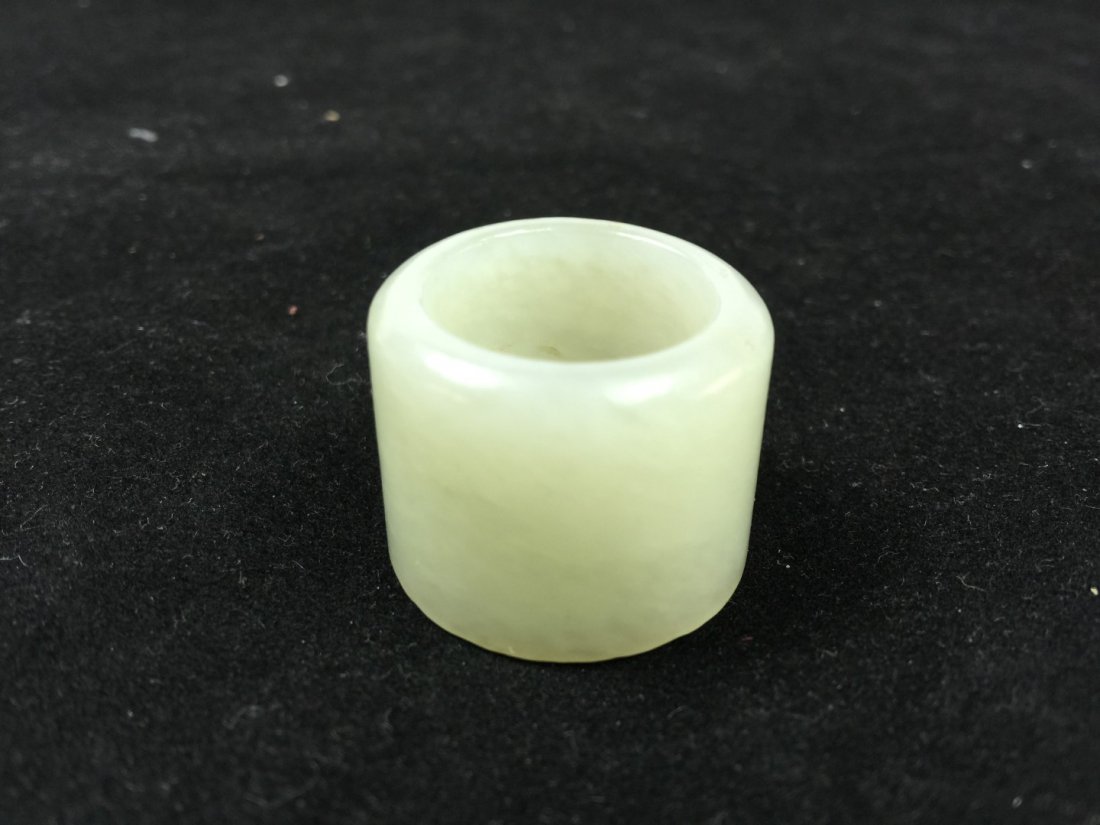 Antique Chinese White Nephrite Jade Archer's Ring (1 of 3)