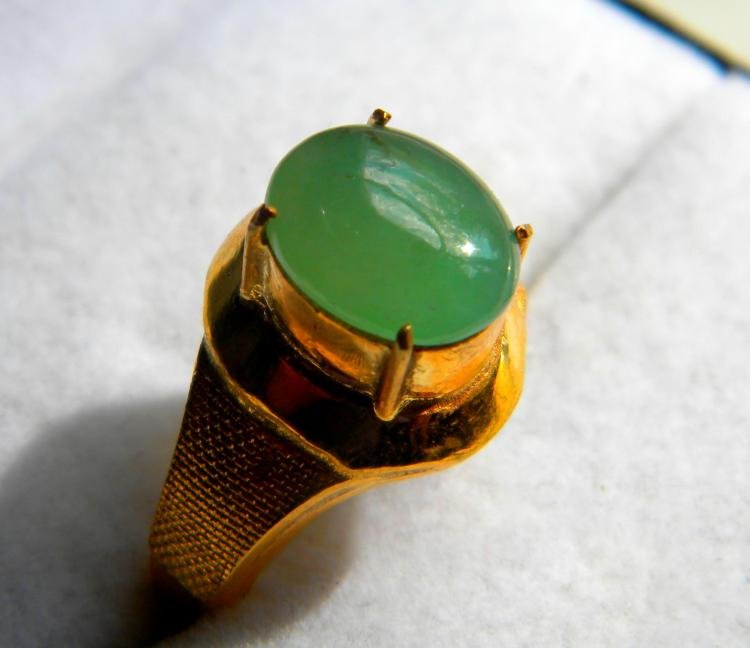 Natural Icy Green Jadeite Ring (1 of 1)