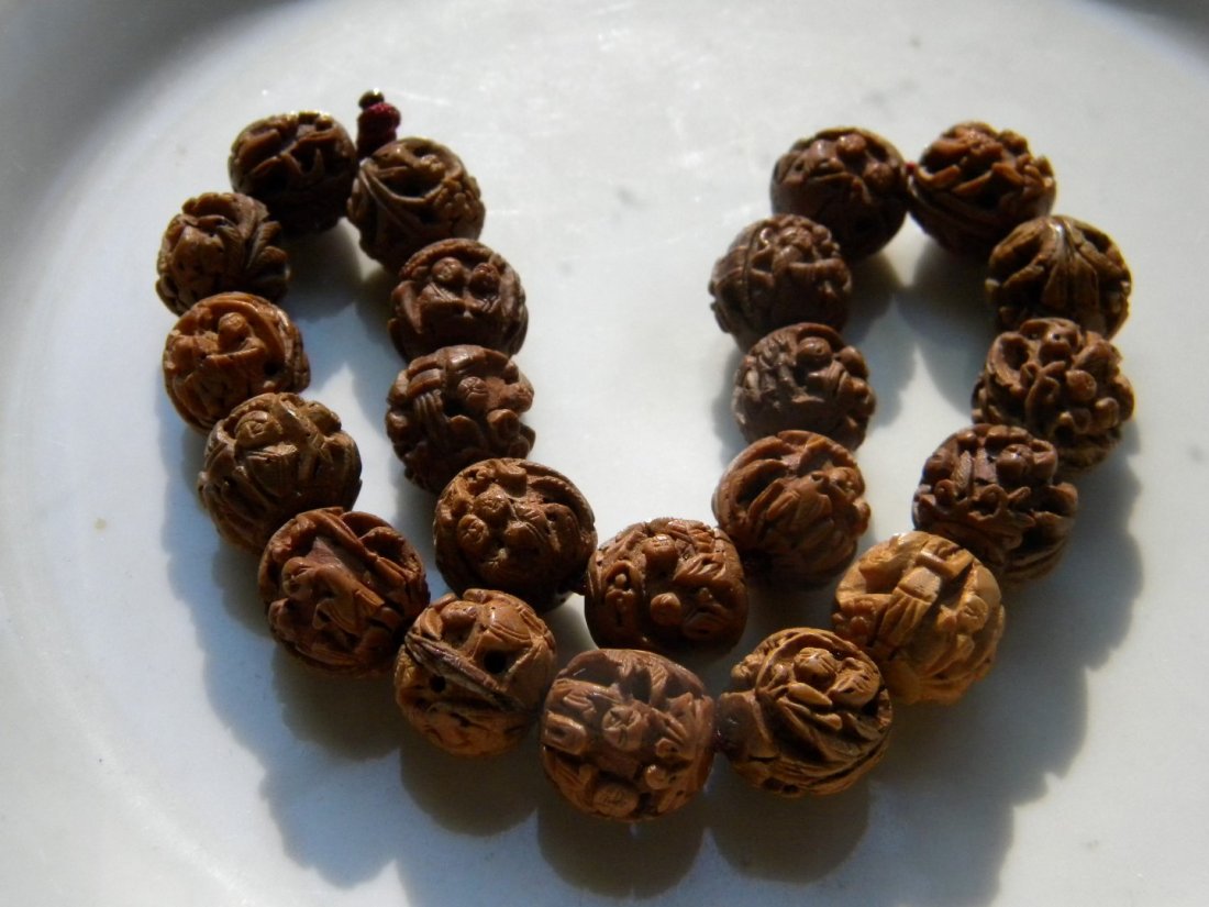 Antique Chinese Carved Nut Pit Necklaces (1 of 2)