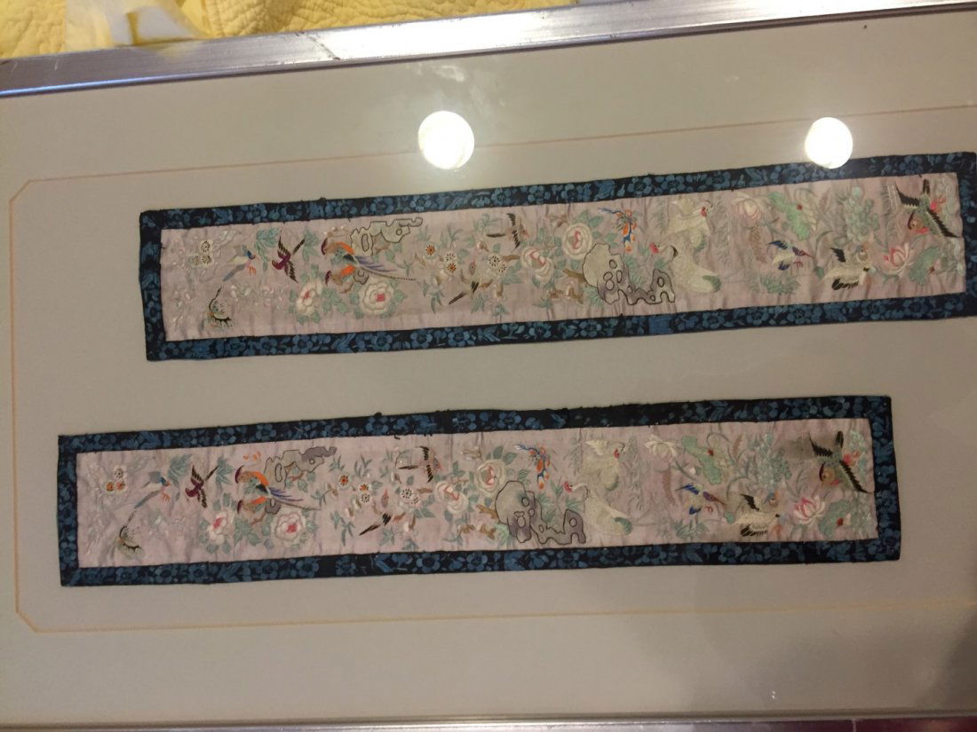 Pair of Antique Chinese Embroidery Framed (1 of 8)