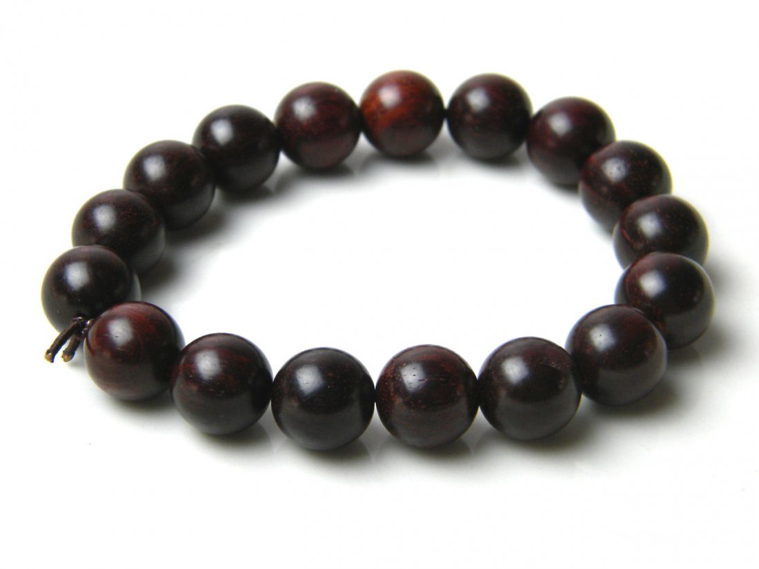 CHINESE ZITAN WOOD BEAD BRACELET (1 of 2)