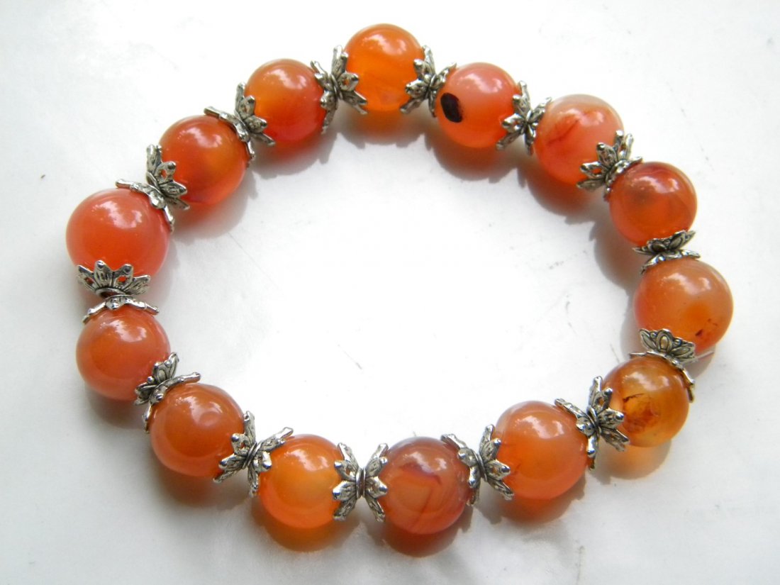 Antique Carnelian Beads Bracelet (1 of 3)