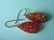 PAIR OF OX BLOOD RED CORAL EARRINGS 14K GOLD