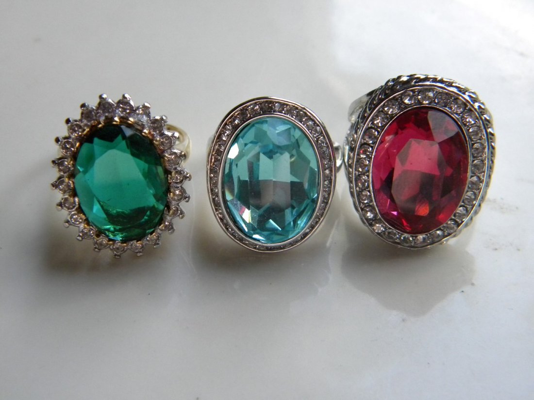 Three Silver Rings with big Stone (1 of 3)