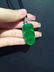 Natural 18K White Gold Diamond Jadeite Leave Pendant - 2