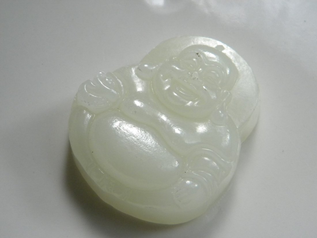Antique Chinese White Jade Buddha Pendant (1 of 4)