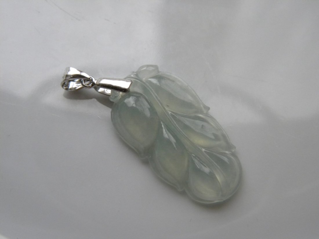Natural Grade A Jadeite Leaf Pendant (1 of 5)