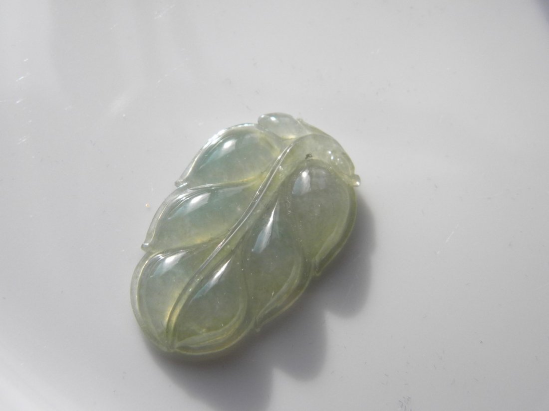 Natural Grade A Jadeite Leaf Pendant (1 of 3)