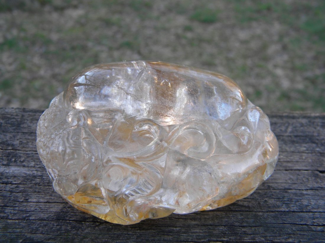 Antique Chinese Frog Rock Crystal Paper Weight (1 of 8)