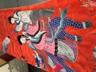 Embroidered Chinese antique panel (1 of 7)