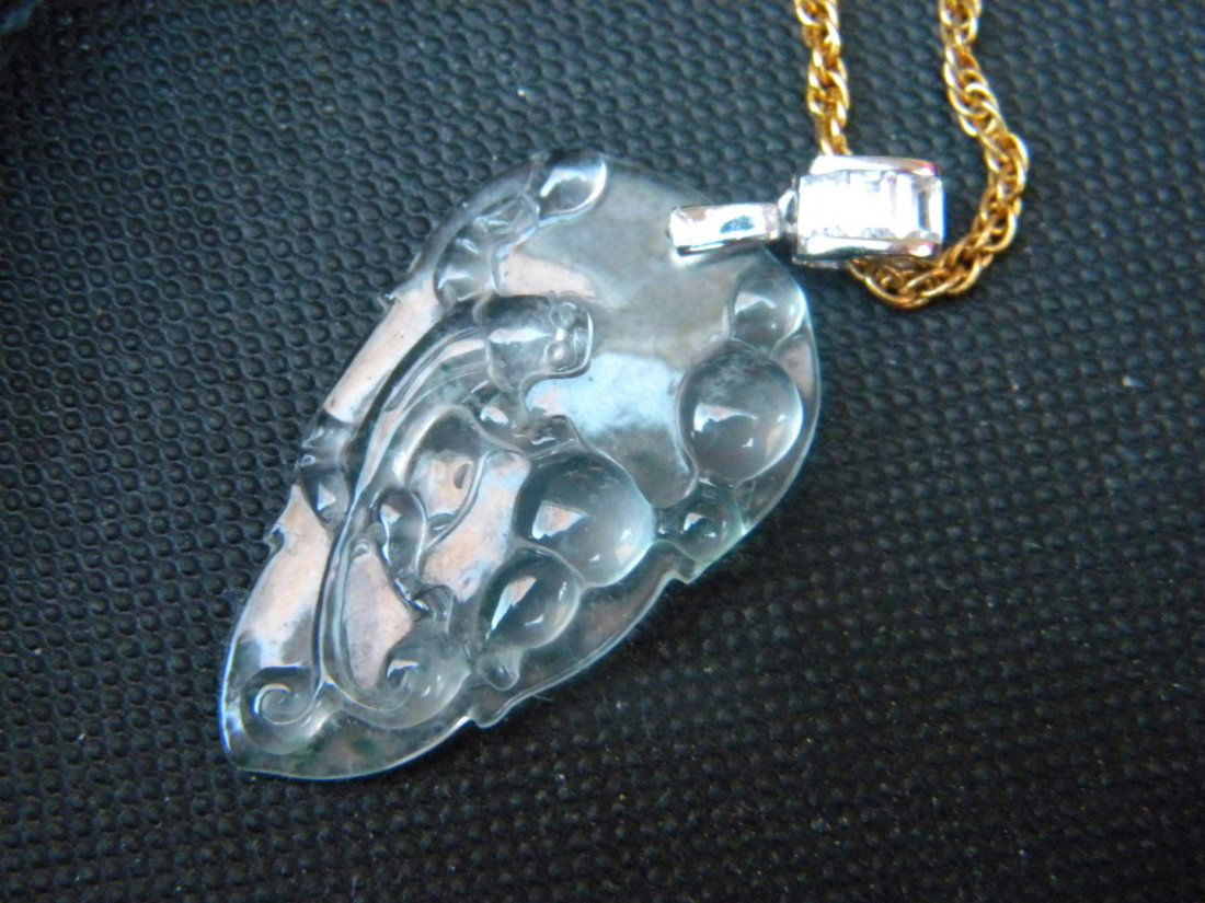 Natural Grade A Icy Jadeite Dragon Pendant (1 of 4)