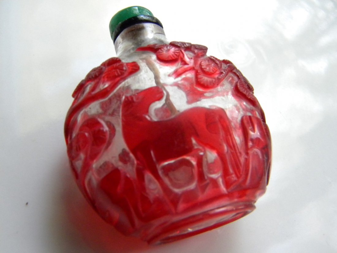 Antique Chinese Red Glass Snuff Bottle (1 of 9)