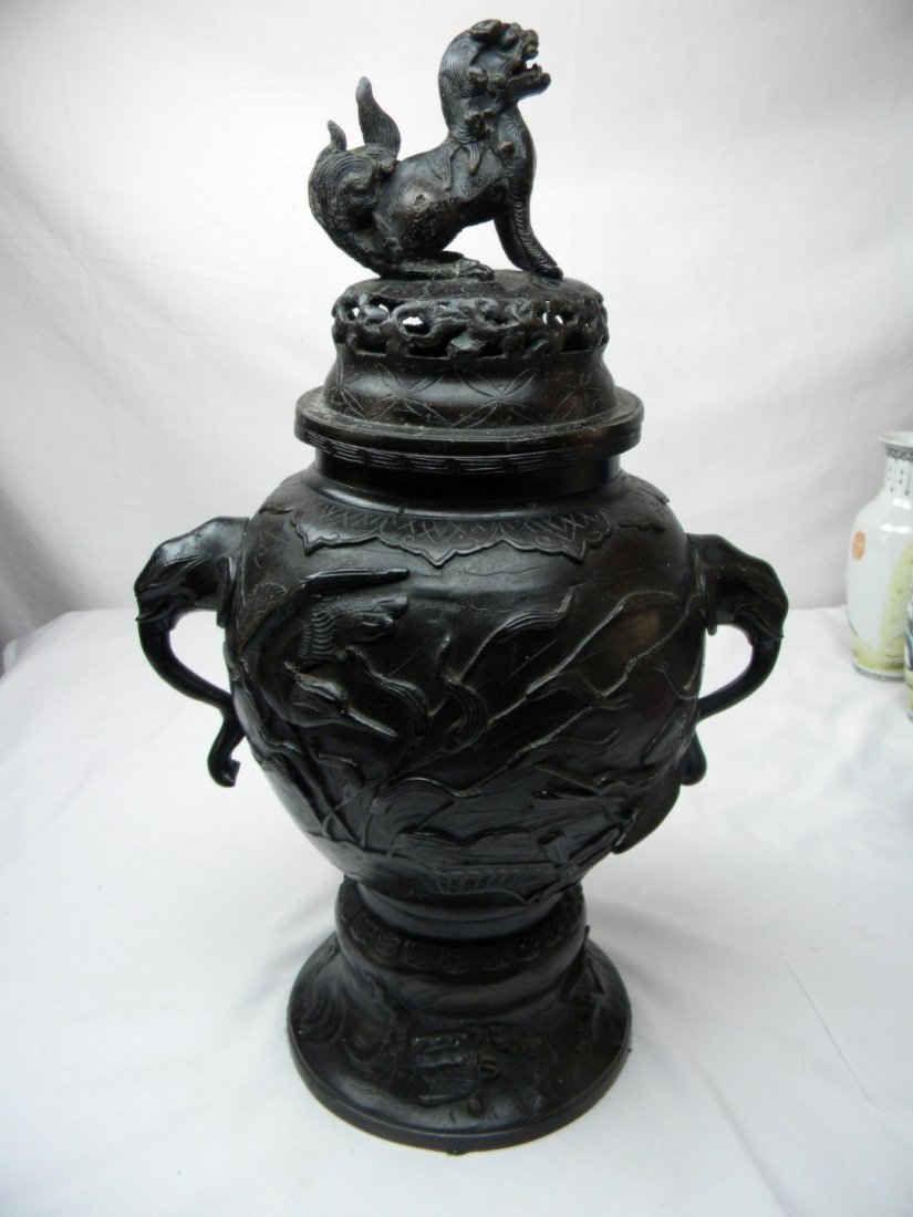 ANTIQUE ASIAN BRONZE INCENSE BURNER (1 of 3)