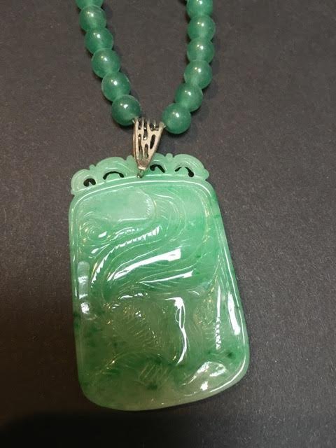 carved jadeite pendant necklace (1 of 5)