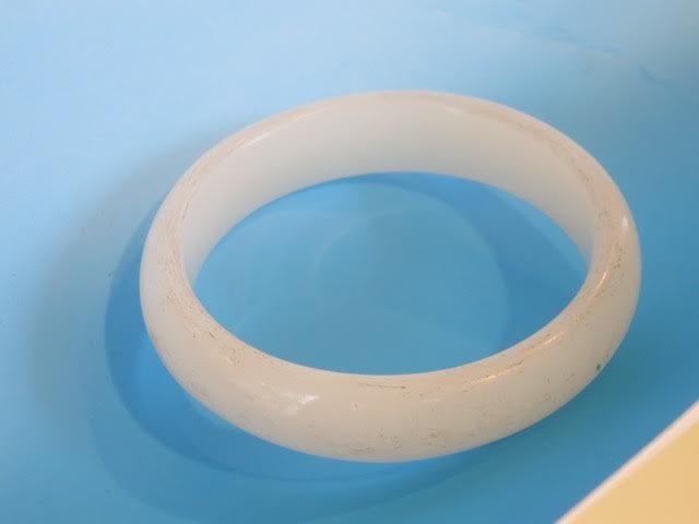 white jade simulated bracelet bangle (1 of 5)