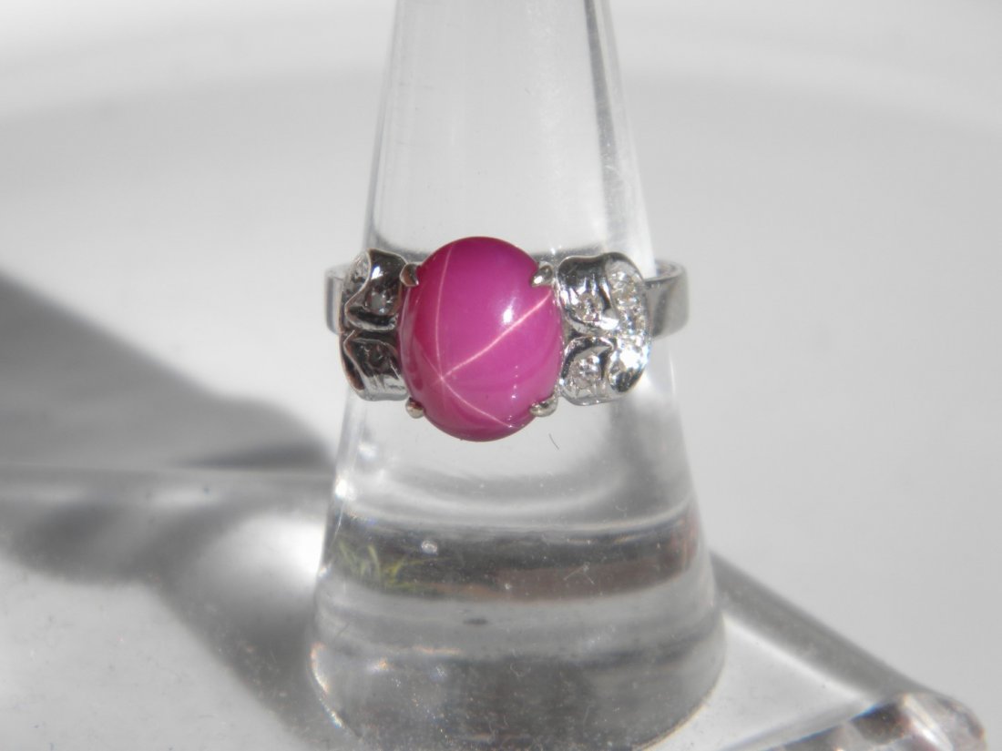 Antique 18K Gold Diamond Star Ruby Ring (1 of 5)