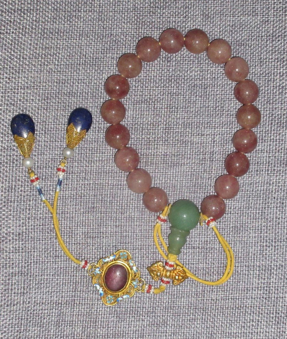 Antique Chinese Court Strawberry Crystal Bracelet (1 of 6)