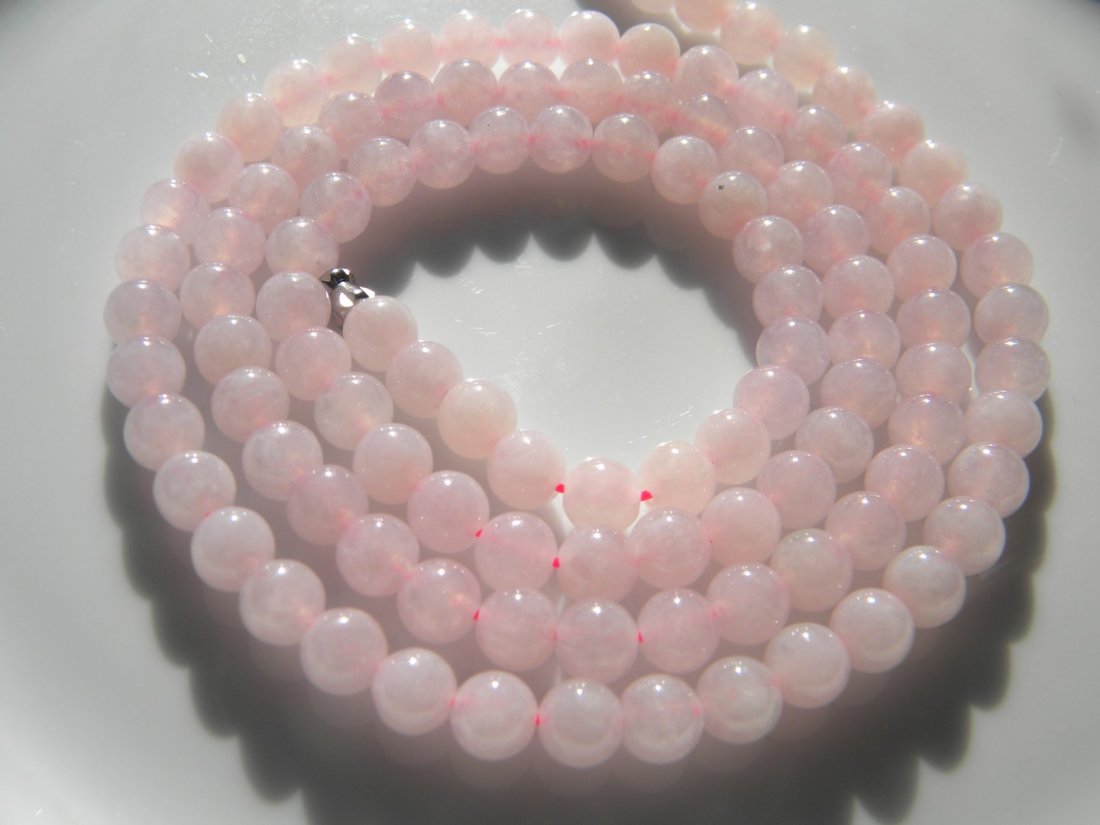 Natural Grade A Pink Jadeite Necklace (1 of 4)