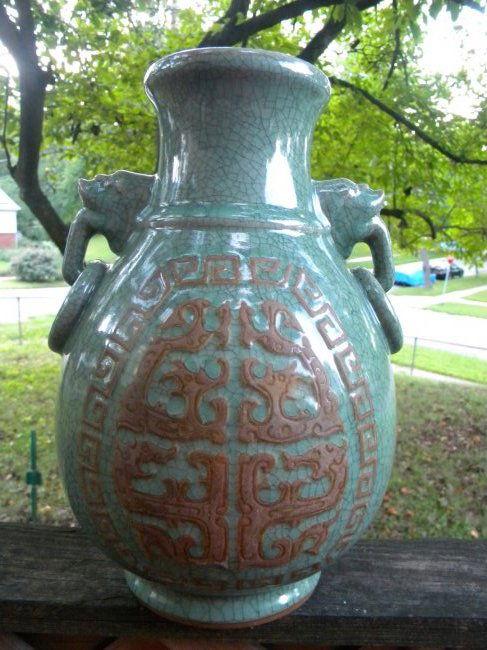 Antique Chinese Celadon Ge Style Vase (1 of 7)