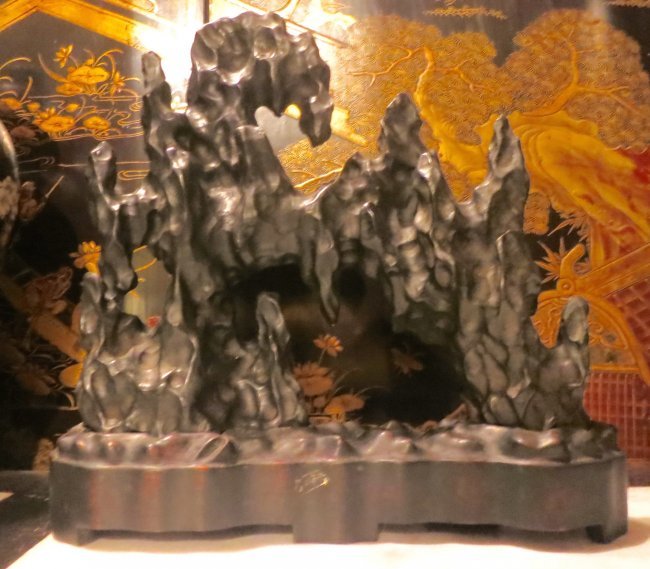 Chinese scholar's rock Linbi stone with fitted base (1 of 4)