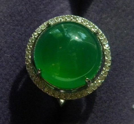 Natural Green Round Stone Ring (1 of 3)