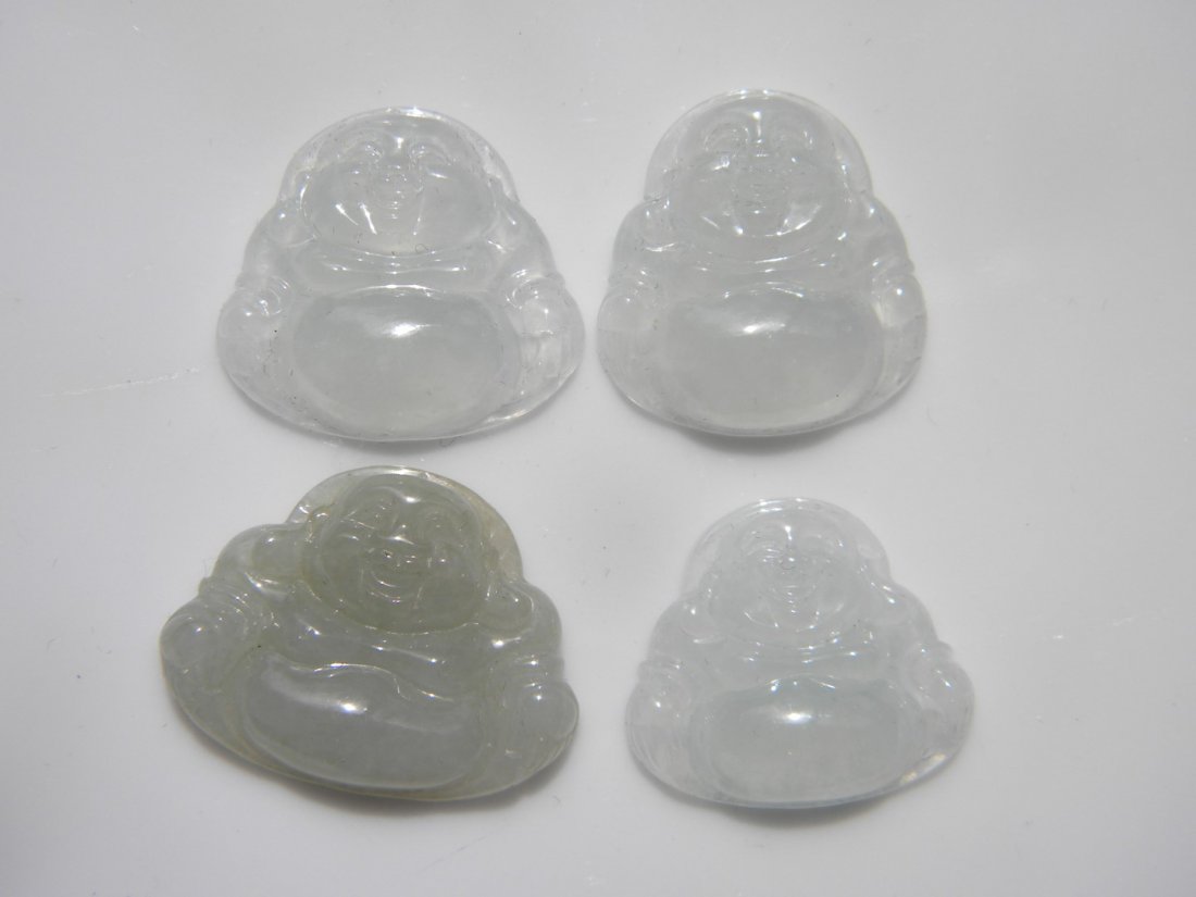 Four Natural Jadeite Buddha Pendants (1 of 5)
