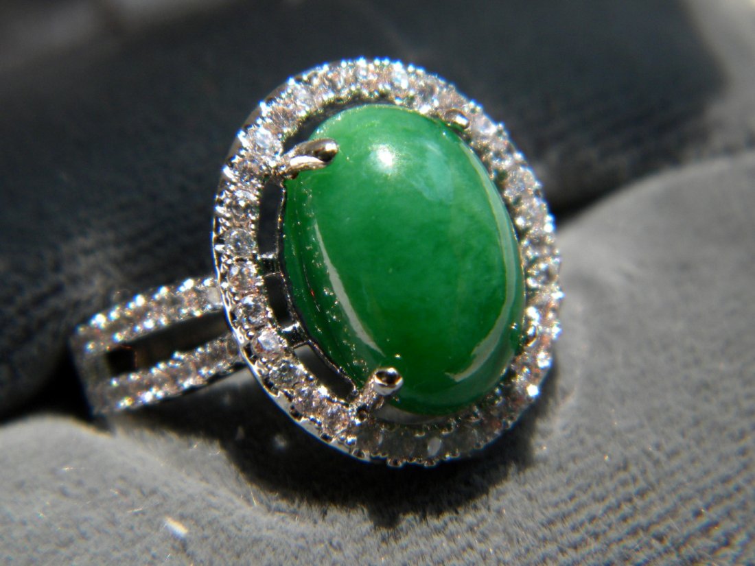 Natural Green Jadeite Ring (1 of 2)