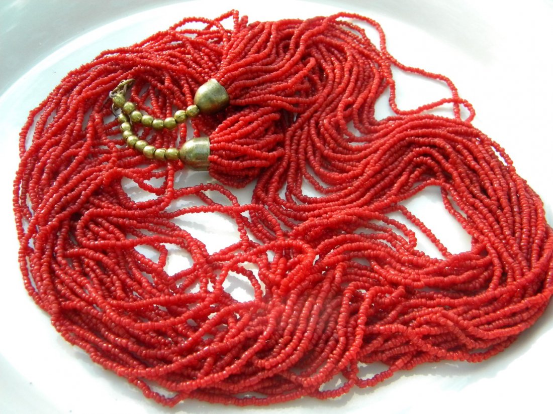Antique Mongolian Red Coral Necklace (1 of 6)