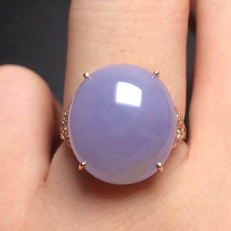 18K Gold Purple Jadeite Ring (1 of 5)