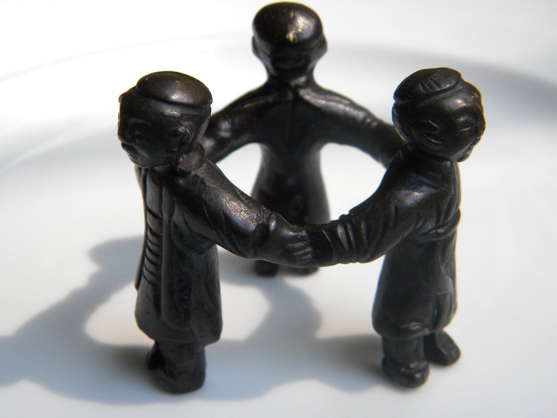 Antique Bronze Figure Three Men (1 of 6)