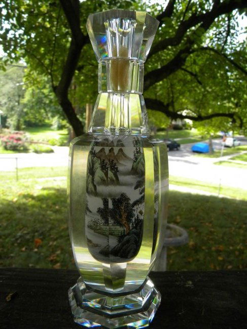 Vintage Chinese Crystal Vase Inner Painting with (1 of 6)