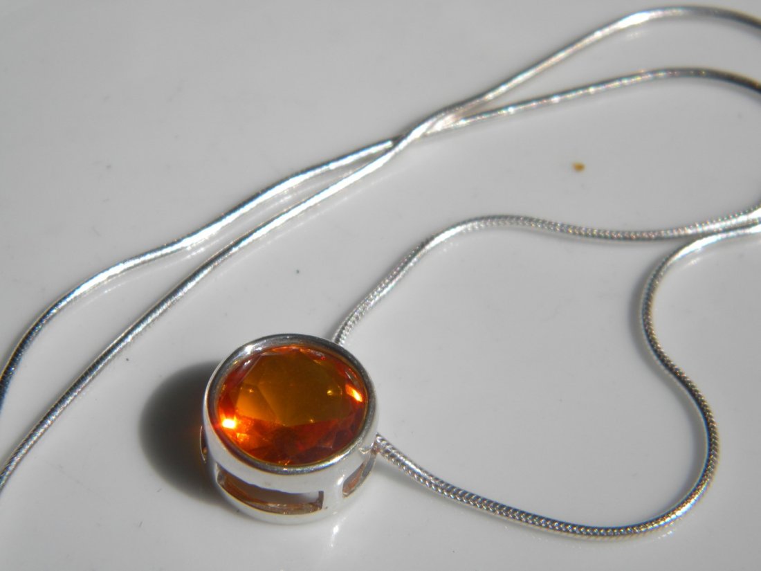 Natural Baltic Amber Necklace Silver Chain (1 of 4)