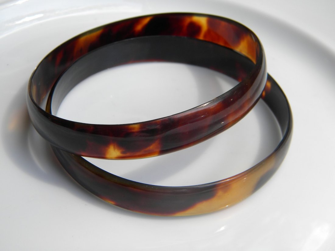 Pair of Antique Chinese Tortoise Shell Bracelets (1 of 5)