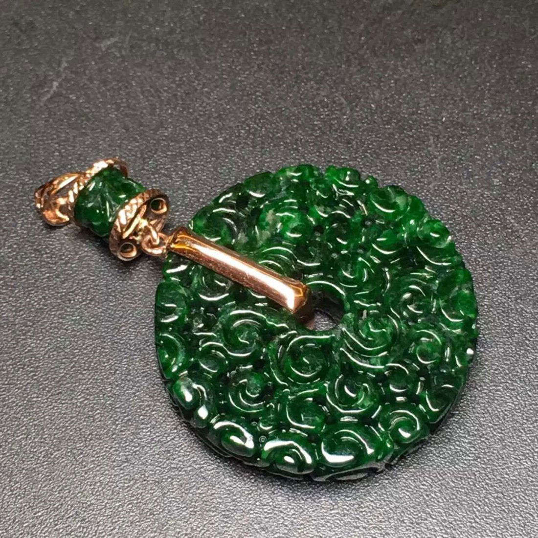 Natural Green Jadeite Carved Pendant (1 of 5)