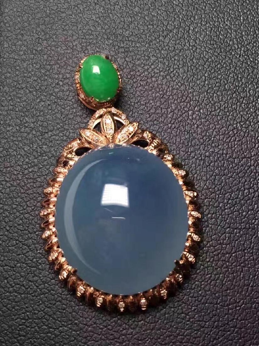 18K Gold Natural Purple Jadeite Pendant (1 of 6)