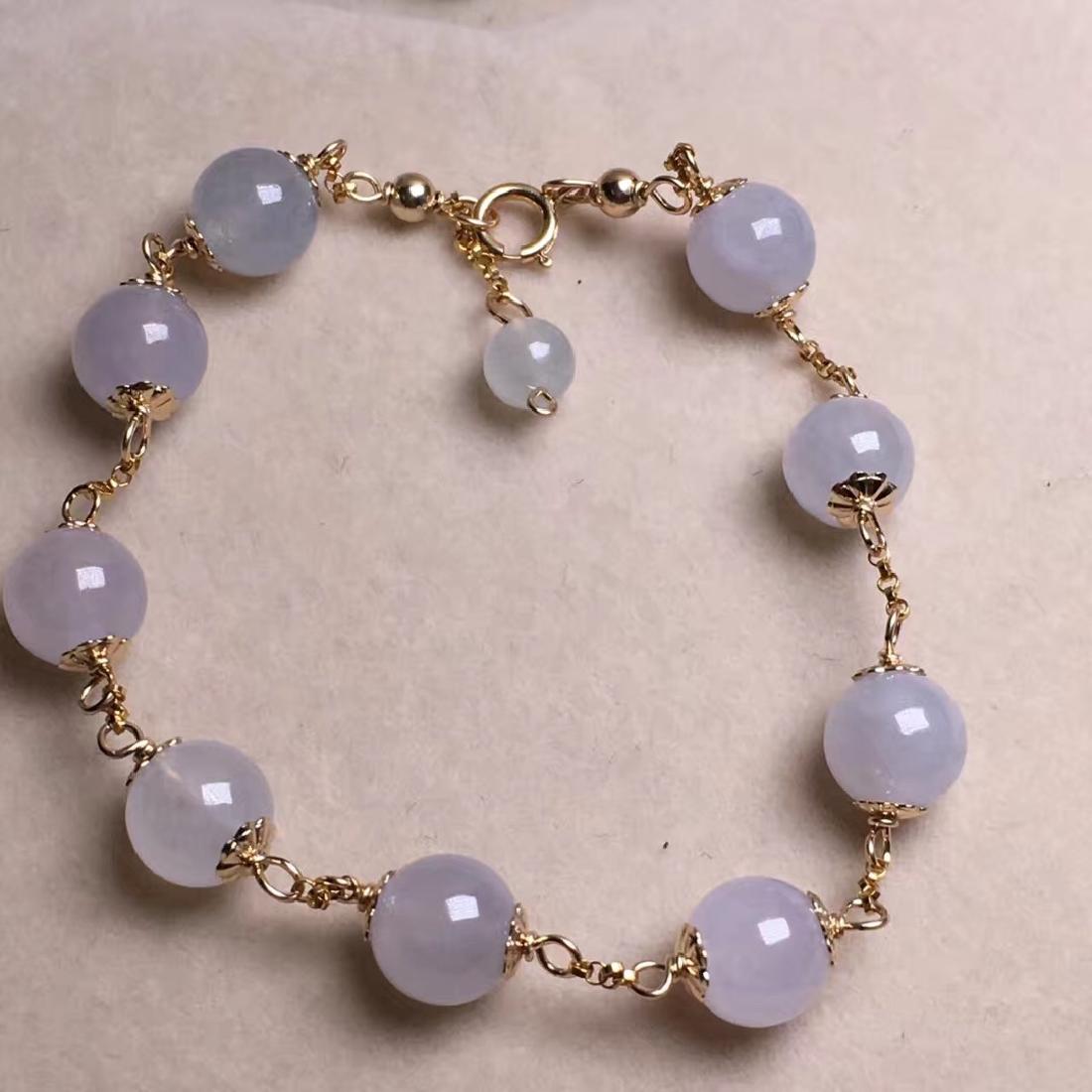 18K Gold Natural Purple Jadeite Bracelet (1 of 1)