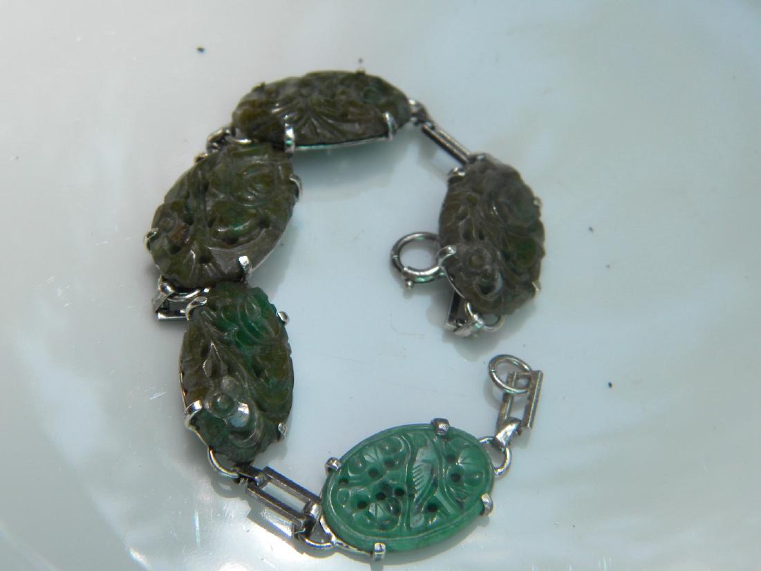 Antique Chinese Green Jadeite Bracelet (1 of 4)